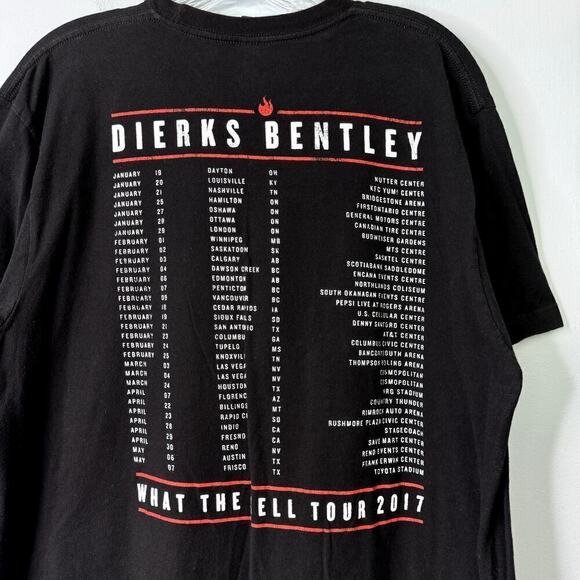 Dierks Bentley What the Hell Tour 2017 Graphic Concert Tee Black Men's Size XL - Picture 9 of 11